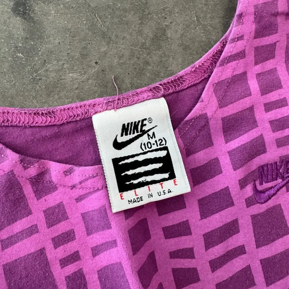 Vintage Y2K Nike Sportswear Elite Purple Cropped T-Shirt Womens M Made In USA